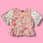 Hemant & Nandita Floral Embroidered Peplum Blouse