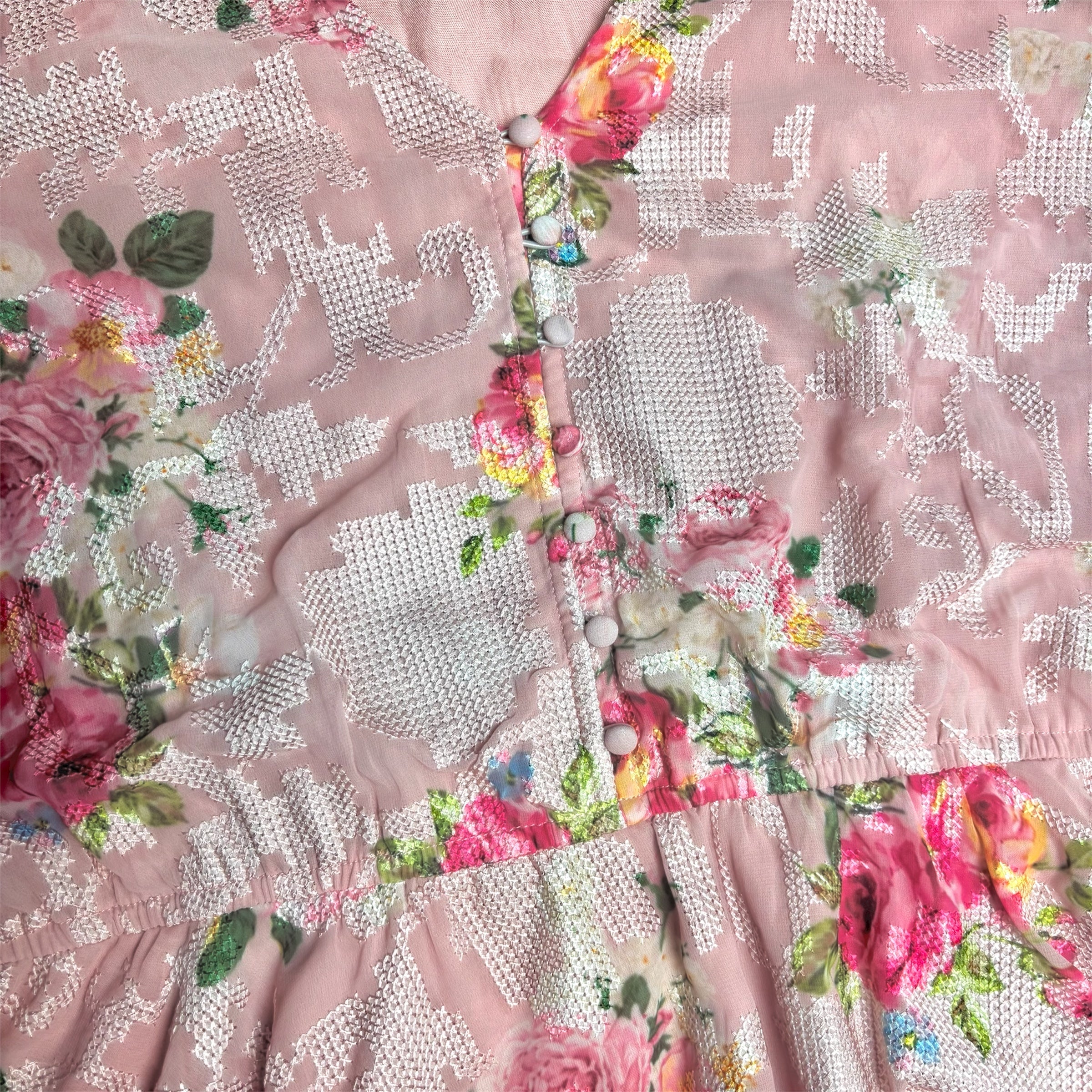 Hemant & Nandita Floral Embroidered Peplum Blouse