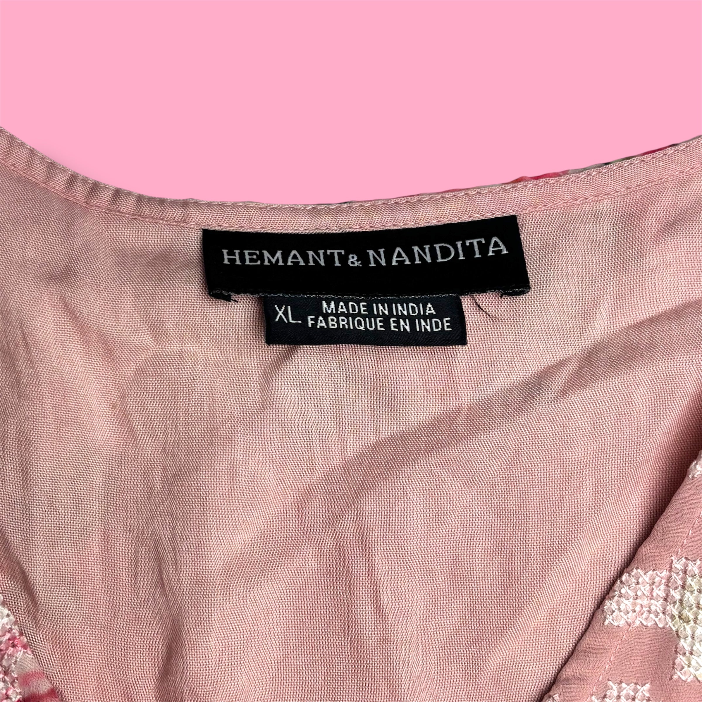 Hemant & Nandita Floral Embroidered Peplum Blouse