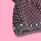 Bebe Sequin Trim Chunky Knit Tie-Up Bolero