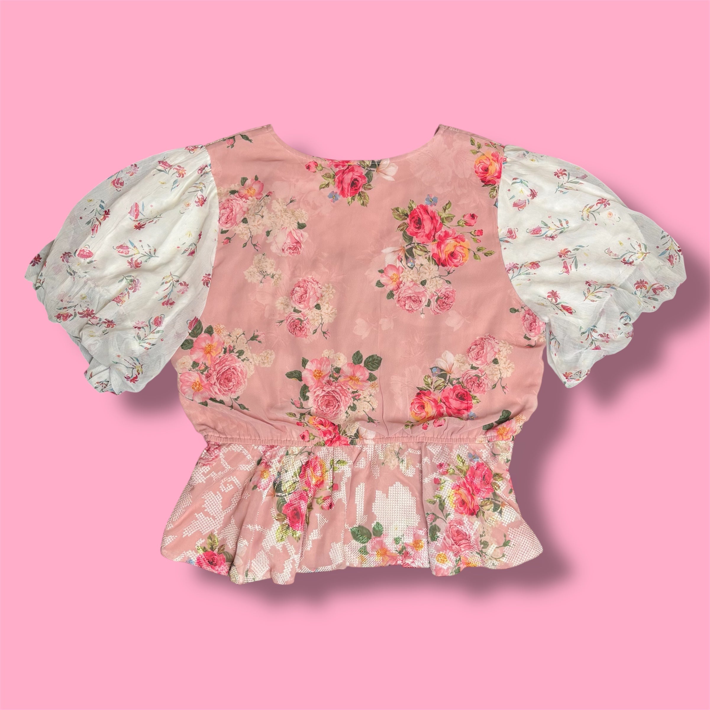 Hemant & Nandita Floral Embroidered Peplum Blouse