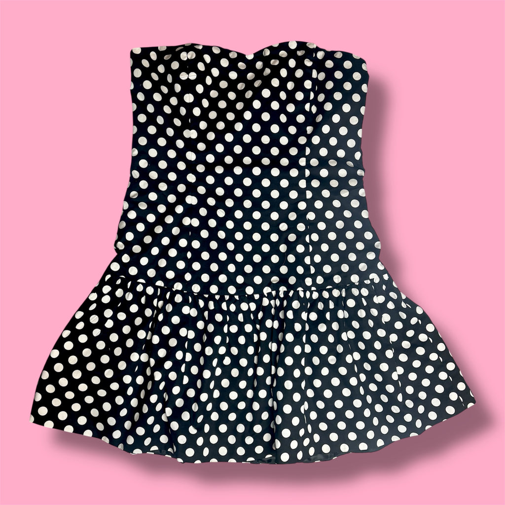 2000s Papaya Polka Dot Bubble Dress