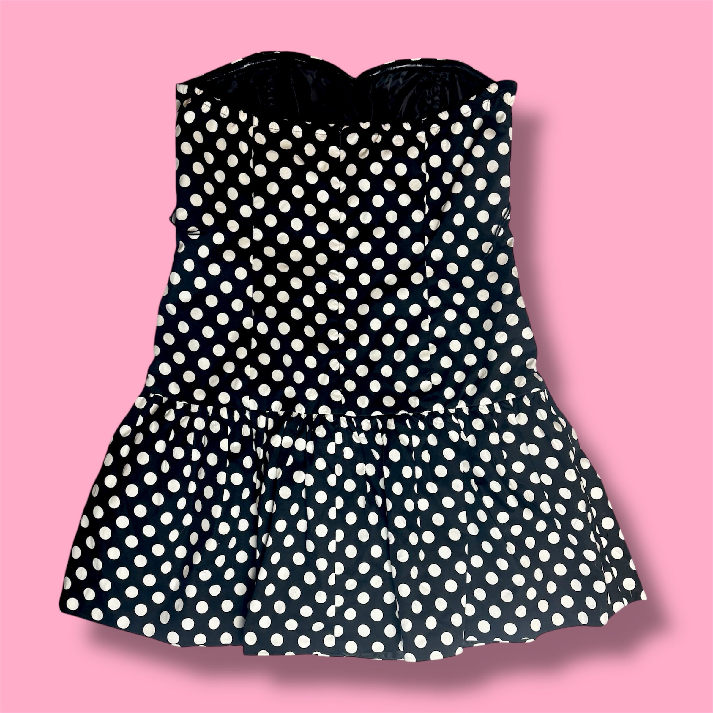 2000s Papaya Polka Dot Bubble Dress
