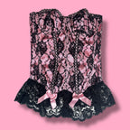 VTG Fredricks Of Hollywood Pink Lace Corset