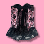 VTG Fredricks Of Hollywood Pink Lace Corset