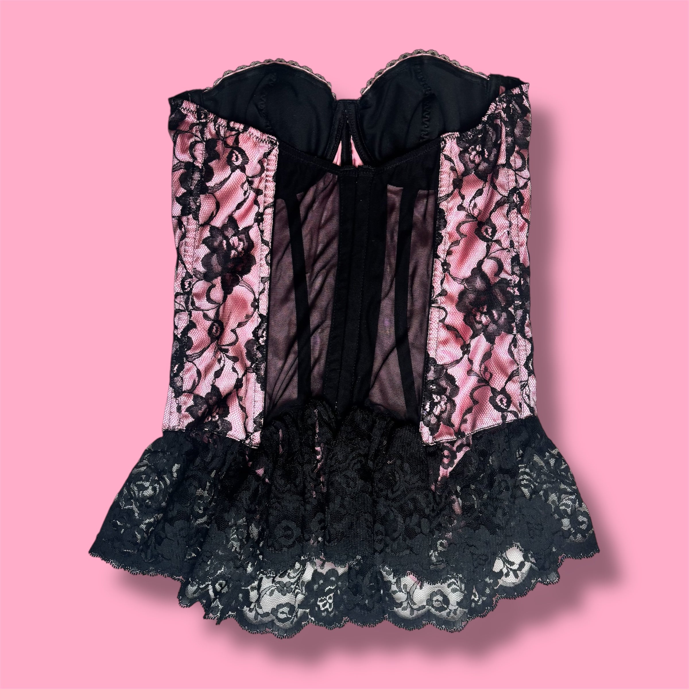 VTG Fredricks Of Hollywood Pink Lace Corset